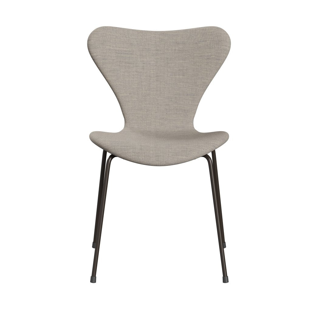 Fritz Hansen 3107 sedia piena tappezzeria, bronzo marrone/tela beige