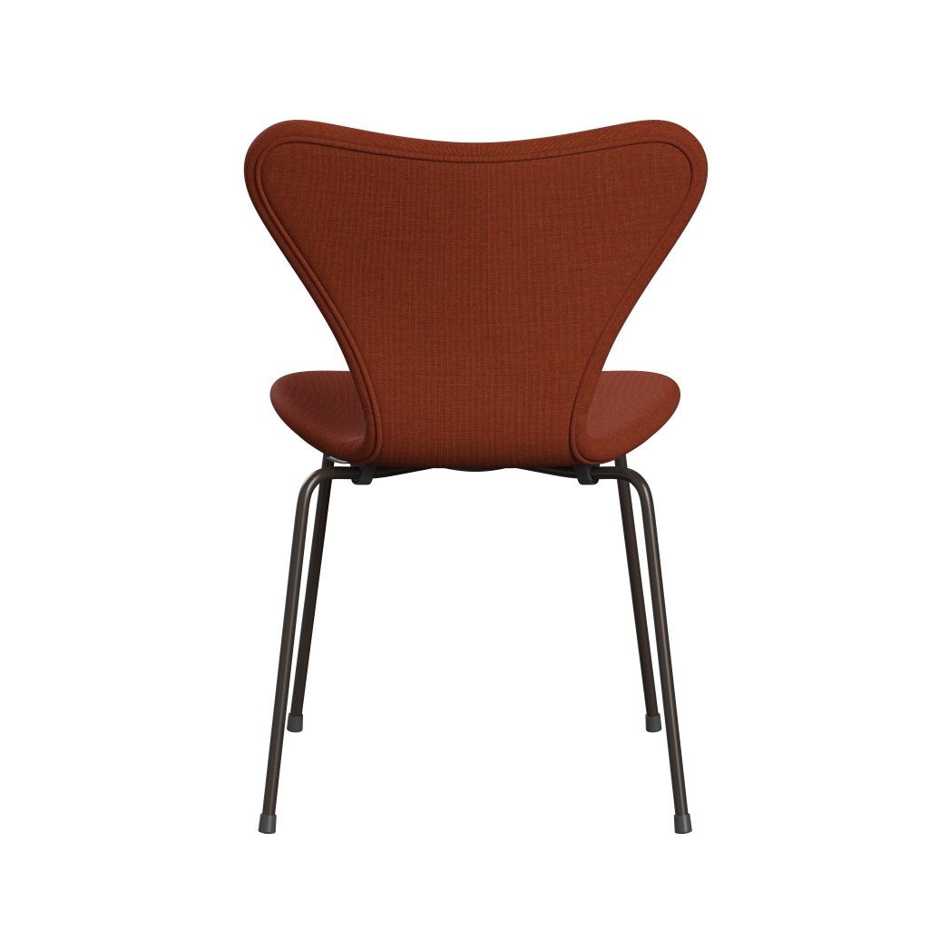 Fritz Hansen 3107 sedia piena tappezzeria, bronzo marrone/rosa marrone tela