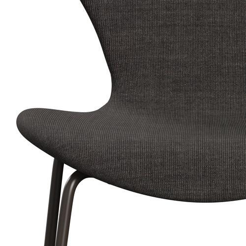 Fritz Hansen 3107 stol fuld polstring, brun bronze/lærred mørkegrå