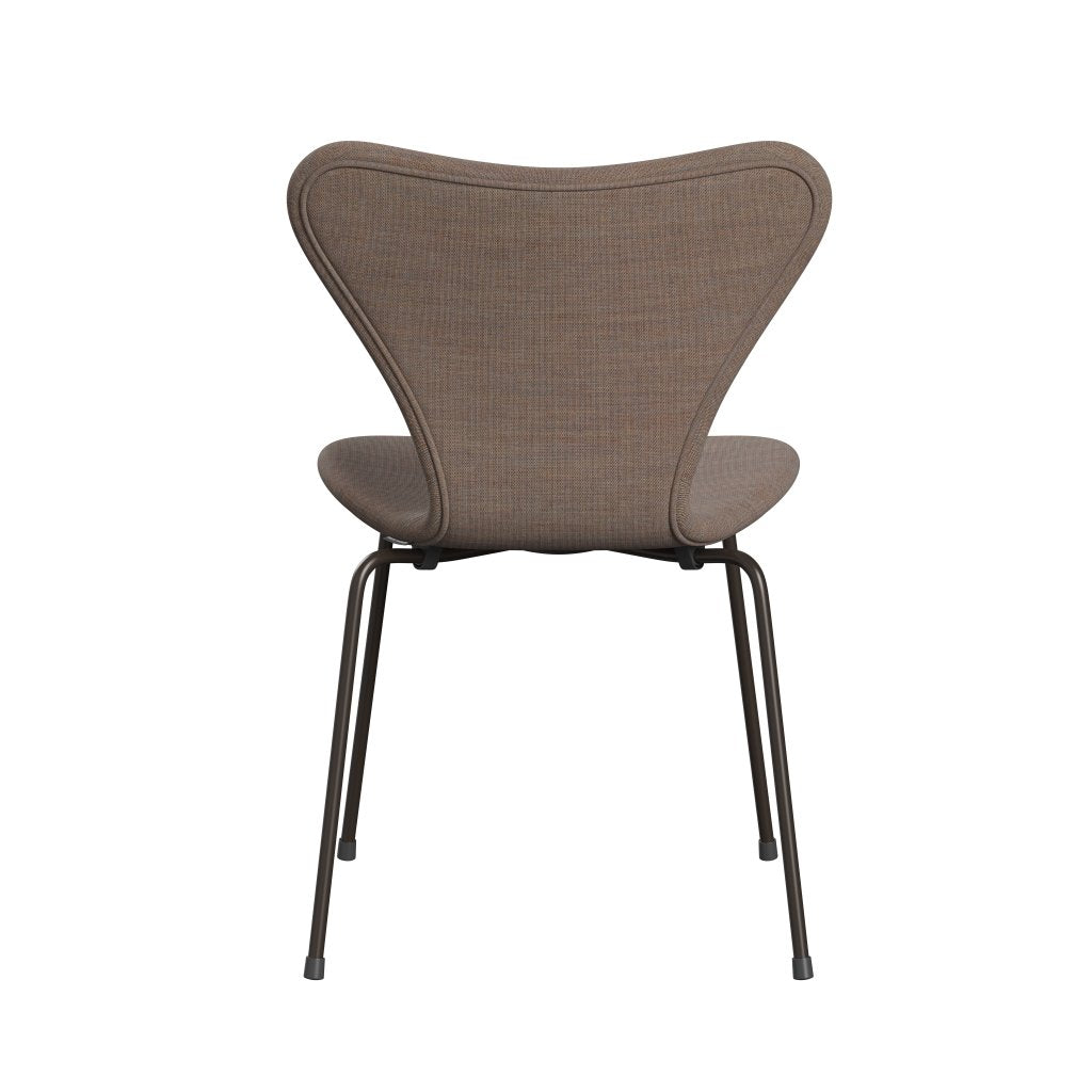 Fritz Hansen 3107 stoel Volledige bekleding, bruin brons/canvas grijs zand