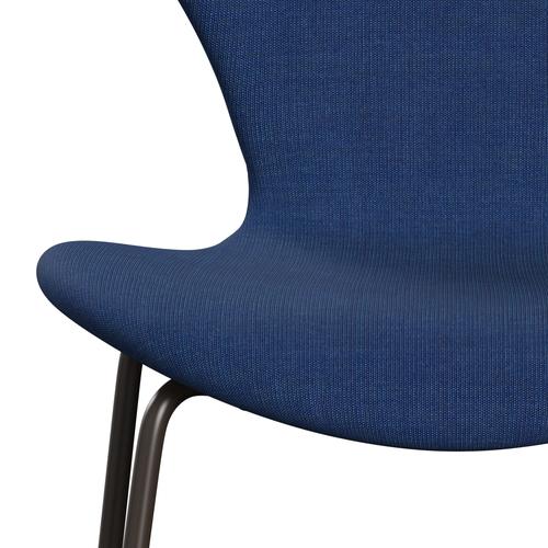 Fritz Hansen 3107 sedia piena tappezzeria, bronzo marrone/tela azzurra (CA0746)