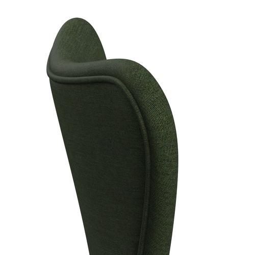 Fritz Hansen 3107 sedia piena tappezzeria, bronzo marrone/tela verde chiaro/blu