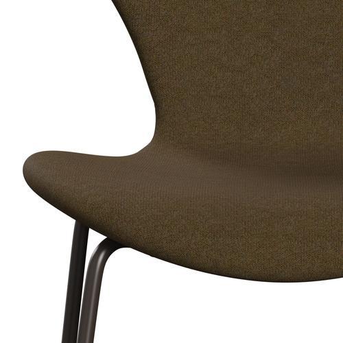 Fritz Hansen 3107 TUOLI Täydellinen verhoilu, ruskea pronssi/kangas syksy beige