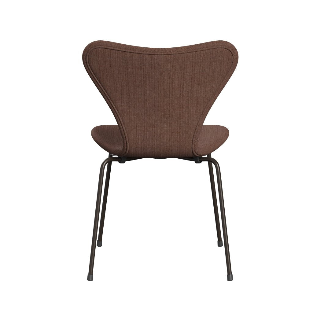 Fritz Hansen 3107 sedia piena tappezzeria, bronzo marrone/tela castagna marrone