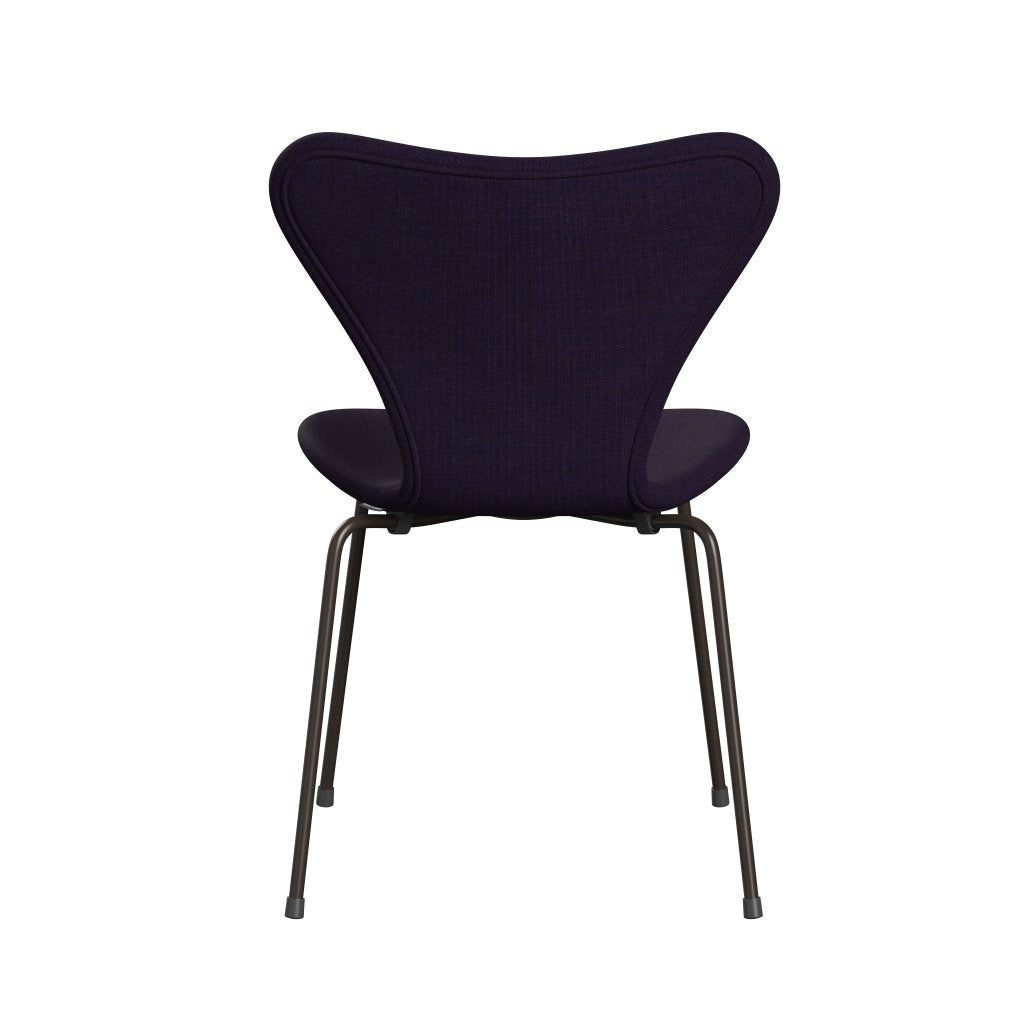 Fritz Hansen 3107 sedia piena tappezzeria, bronzo marrone/tela blu navy