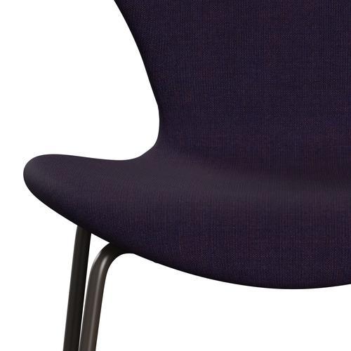 Fritz Hansen 3107 chaise complète complète, bronze marron / toile bleu marine