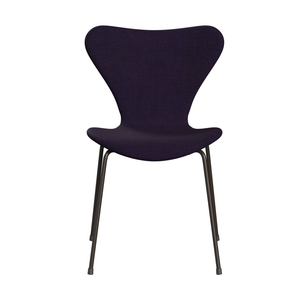 Fritz Hansen 3107 stoel Volledige bekleding, bruin brons/canvas marineblauw