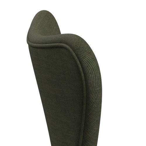 Fritz Hansen 3107 Chair Full Upholstery, Brown Bronze/Canvas Moss Green