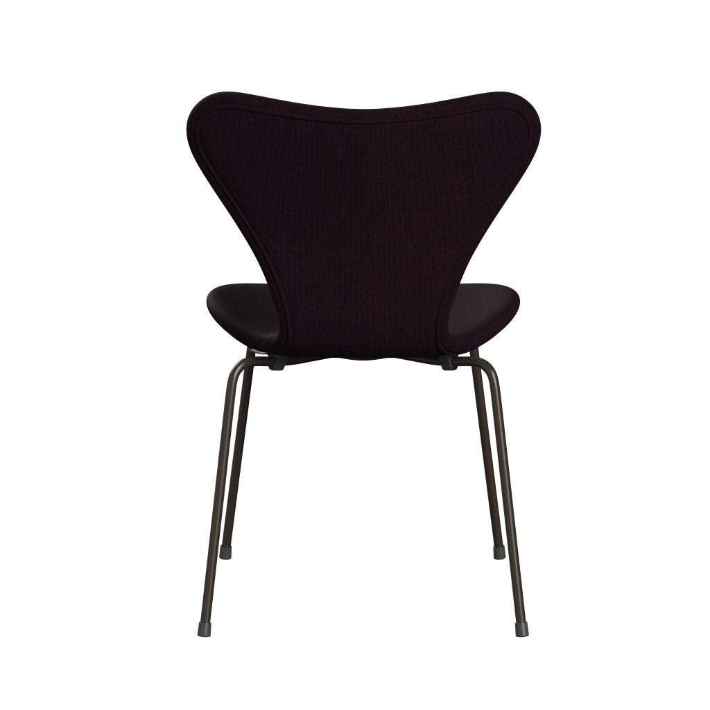 Fritz Hansen 3107 stol full klädsel, brun brons/canvas ocean violet