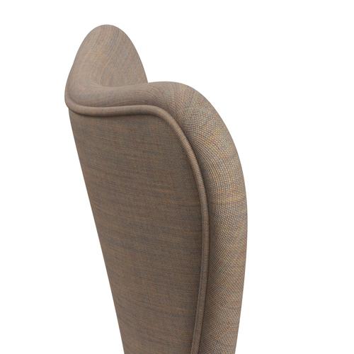 Fritz Hansen 3107 Stuhl Vollpolsterung, Braun Bronze/Leinwand Sand