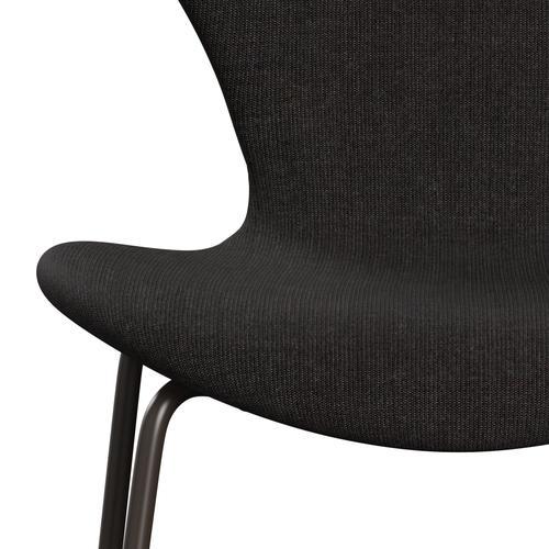 Fritz Hansen 3107 stol full møbeltrekk, brun bronse/lerret svart