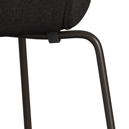 Fritz Hansen 3107 stol fuld polstring, brun bronze/lærred sort