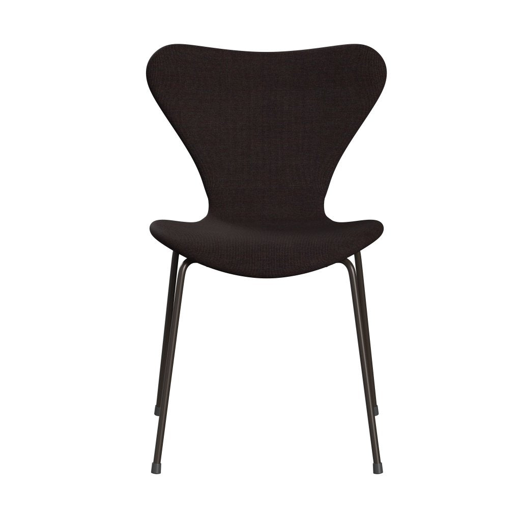 Fritz Hansen 3107 Chair Full Upholstery, Brown Bronze/Canvas Black Stone