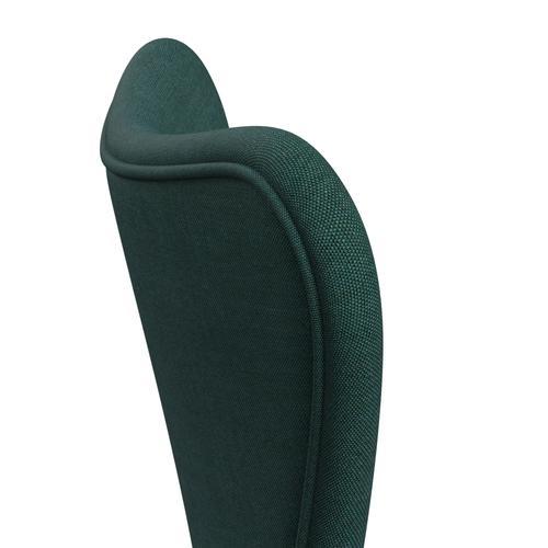 Fritz Hansen 3107 Chair Full Upholstery, Brown Bronze/Canvas Emerald Green