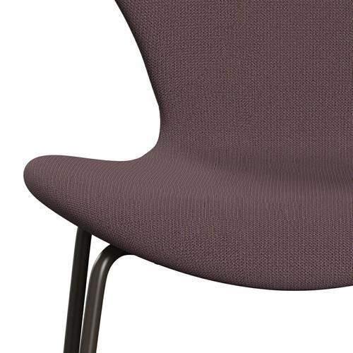 Fritz Hansen 3107 chaise complète complète, bronze brun / capture aubergine