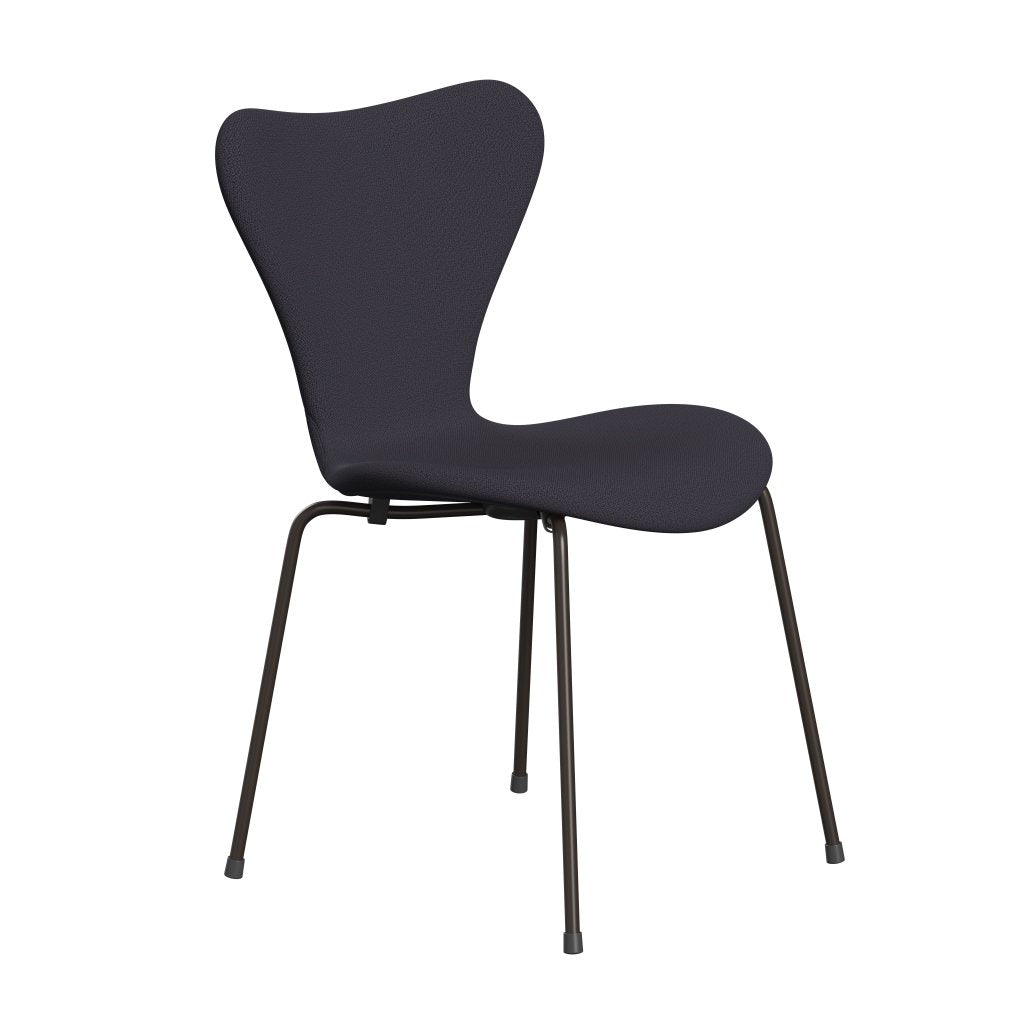 Fritz Hansen 3107 Stol Fuld polstring, brun bronze/fange blå kul