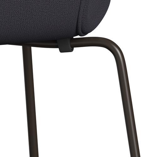 Fritz Hansen 3107 stoel Volledige bekleding, bruin brons/vangblauwe houtskool