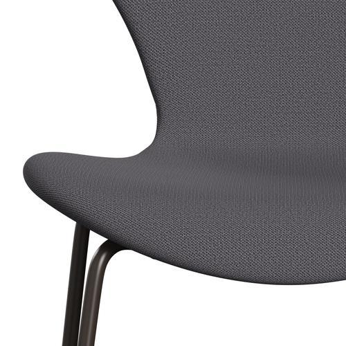 Fritz Hansen 3107 sedia piena tappezzeria, bronzo marrone/cattura grigio scuro