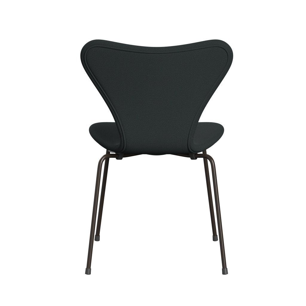 Fritz Hansen 3107 Silla tapicería completa, bronce marrón/captura verde oscuro verde