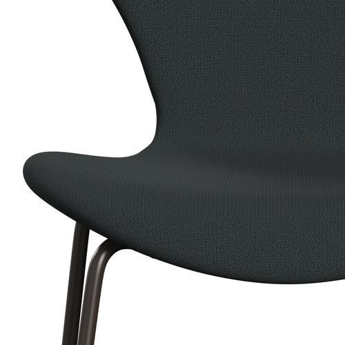 Fritz Hansen 3107 chaise complète complète, bronze brun / capture verte foncé foncé