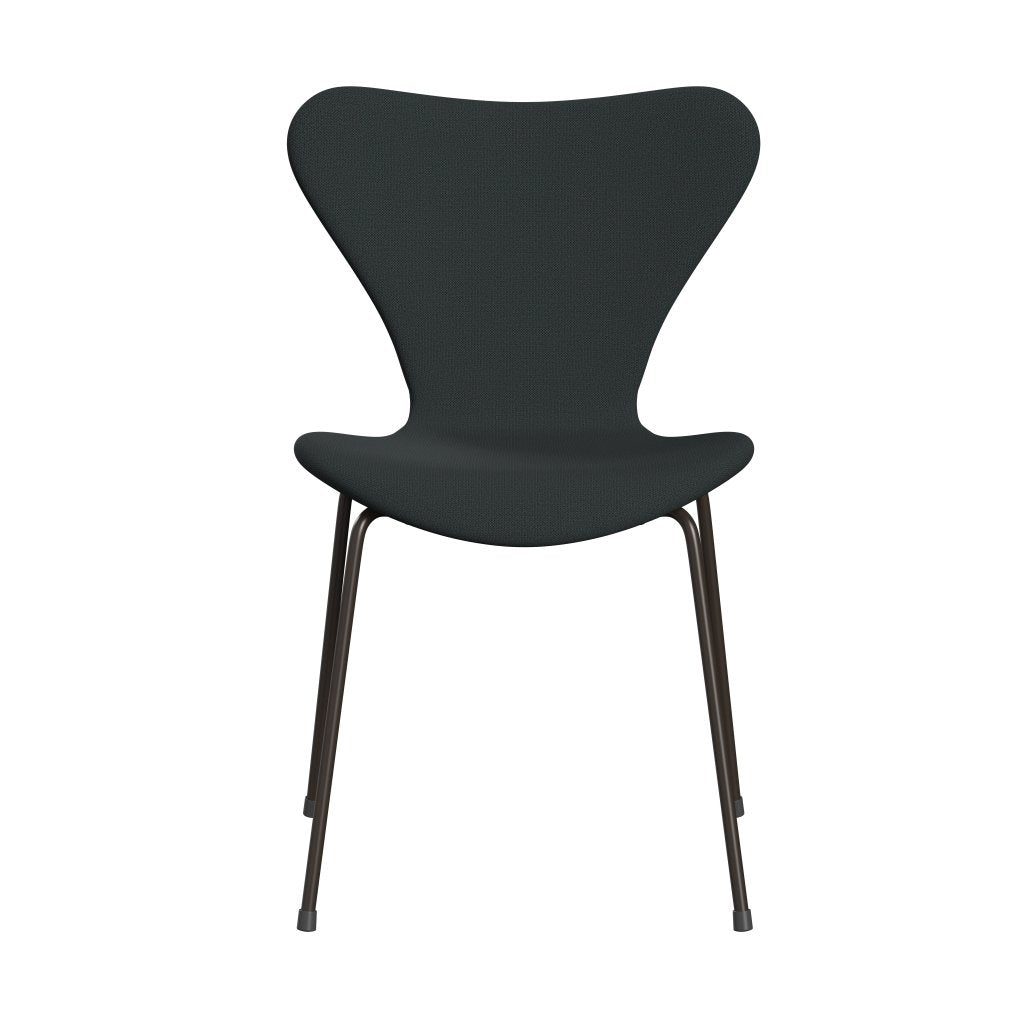 Fritz Hansen 3107 Silla tapicería completa, bronce marrón/captura verde oscuro verde