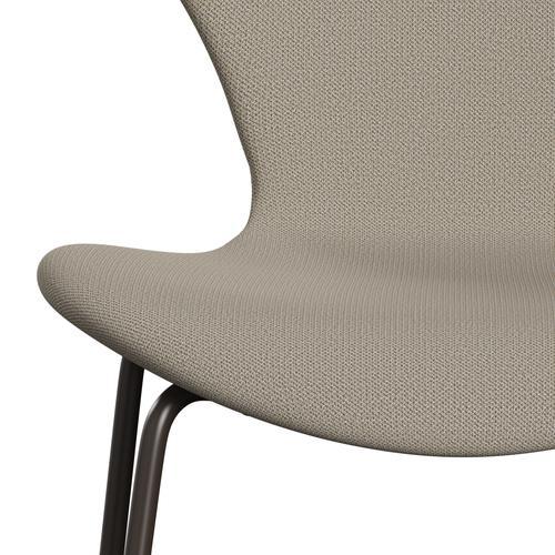 Fritz Hansen 3107 sedia piena rivestimento, bronzo marrone/cattura sabbia grigia