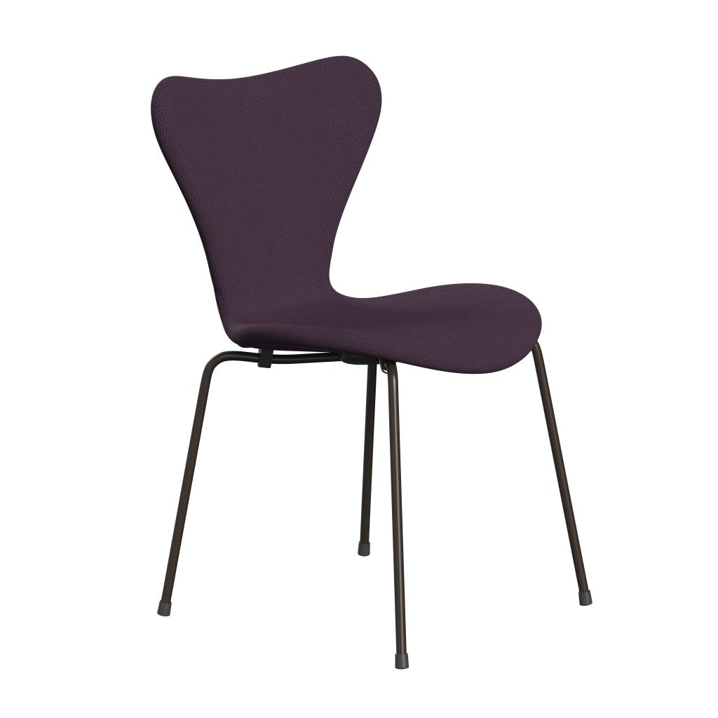 Fritz Hansen 3107 stol fuld polstring, brun bronze/fangst violet mørk