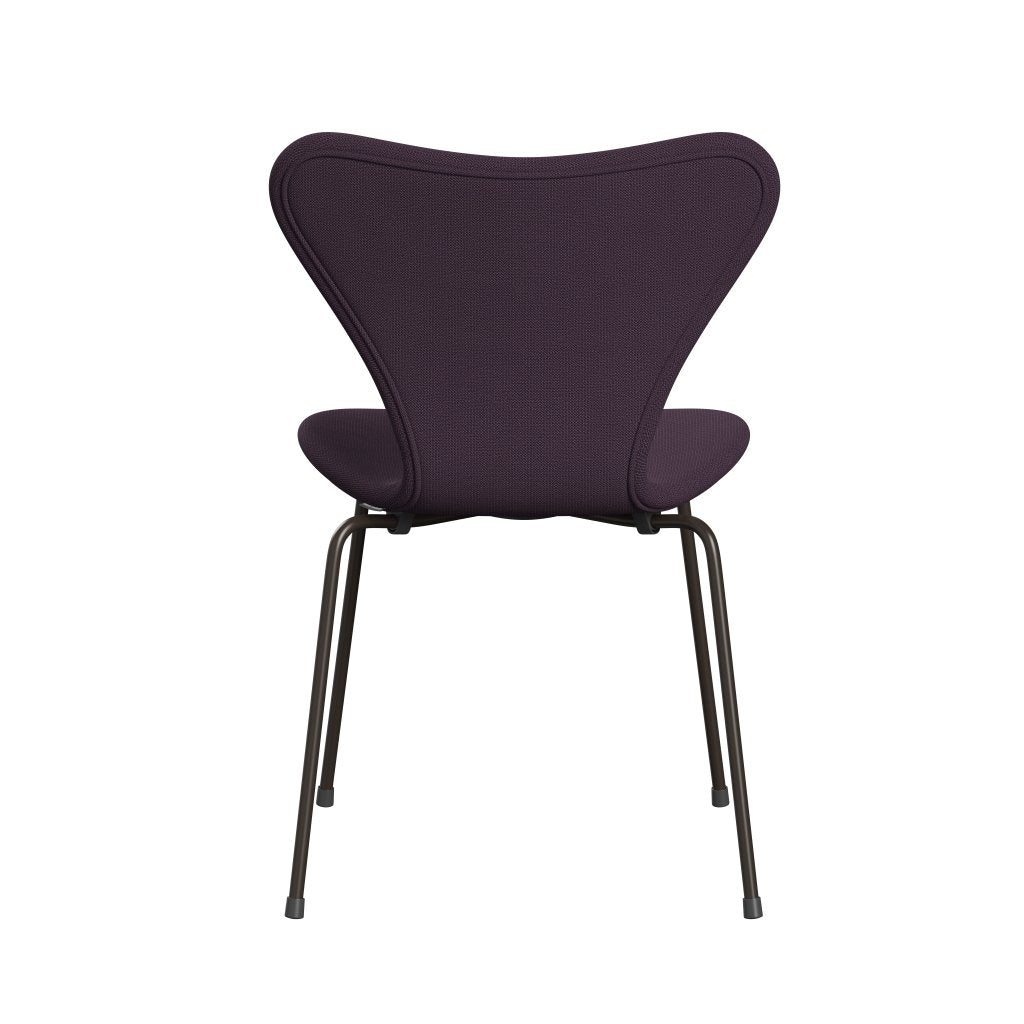 Fritz Hansen 3107 sedia piena tappezzeria, bronzo marrone/cattura viola scuro