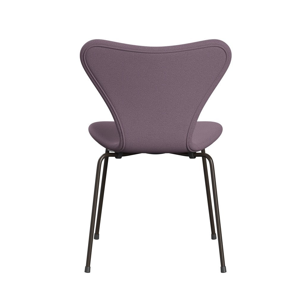 Fritz Hansen 3107 sedia piena tappezzeria, bronzo marrone/cattura viola/marrone