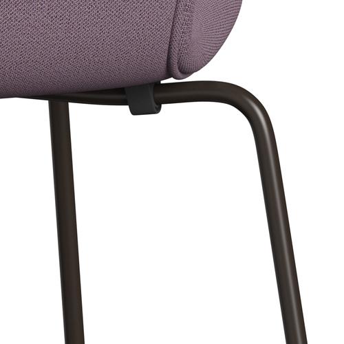 Fritz Hansen 3107 sedia piena tappezzeria, bronzo marrone/cattura viola/marrone