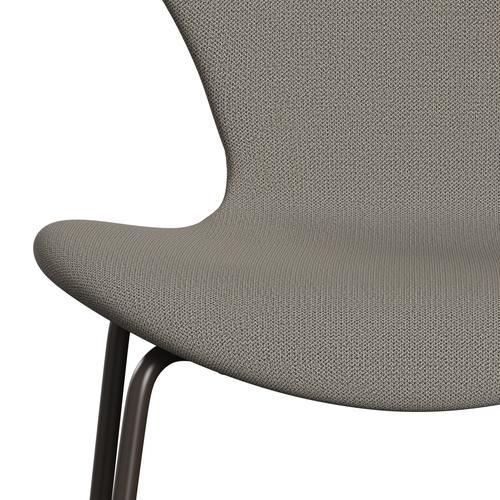 Fritz Hansen 3107 Stol Fuld polstring, brun bronze/fange varm grå