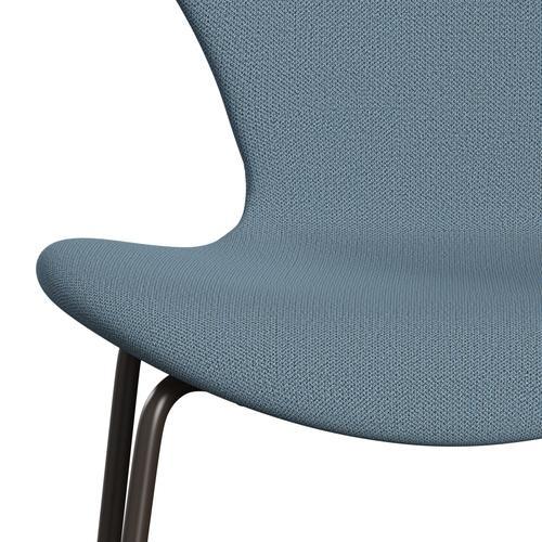 Fritz Hansen 3107 sedia piena rivestimento, bronzo marrone/cattura blu morbido