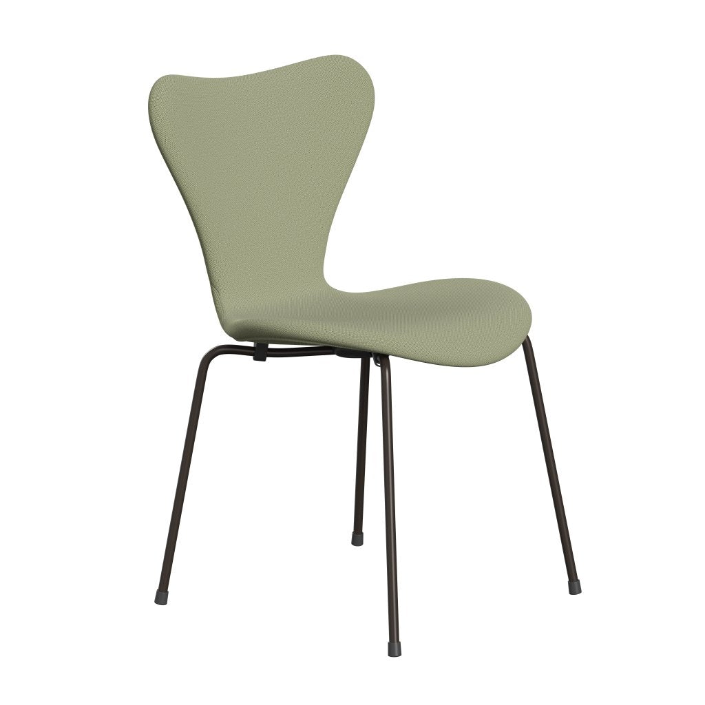 Fritz Hansen 3107 stoel Volledige bekleding, bruin brons/vangst zacht groen