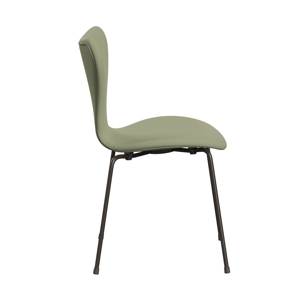 Fritz Hansen 3107 Silla tapicería completa, bronce marrón/captura de verde suave