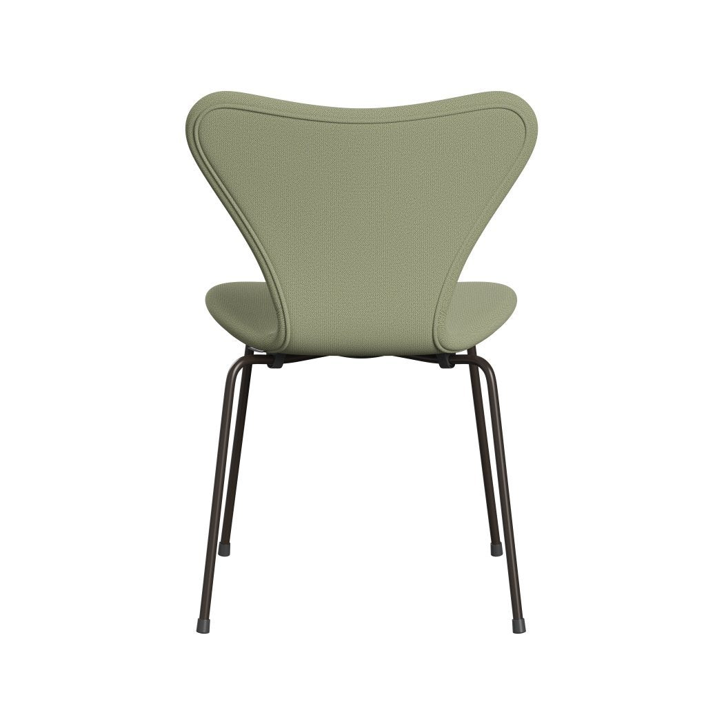 Fritz Hansen 3107 Silla tapicería completa, bronce marrón/captura de verde suave