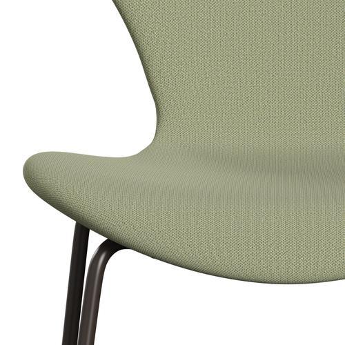 Fritz Hansen 3107 stoel Volledige bekleding, bruin brons/vangst zacht groen