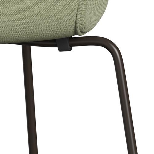 Fritz Hansen 3107 sedia piena rivestimento, bronzo marrone/cattura verde morbido