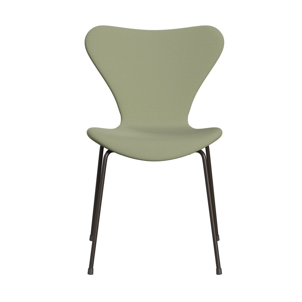 Fritz Hansen 3107 sedia piena rivestimento, bronzo marrone/cattura verde morbido