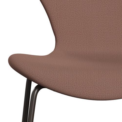 Fritz Hansen 3107 sedia piena tappezzeria, bronzo marrone/cattura in mattoni/rosso