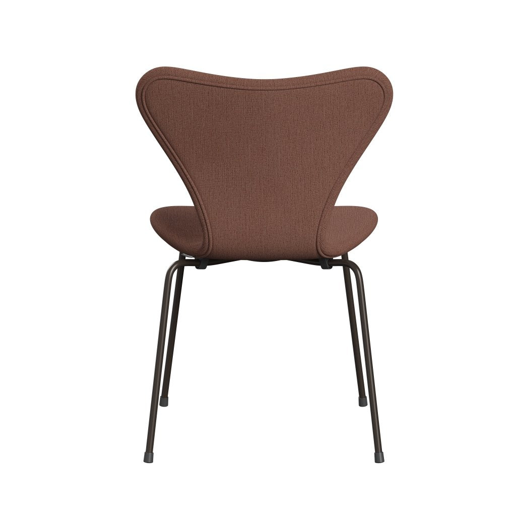 Fritz Hansen 3107 stoel Volledige bekleding, bruin brons/Christianshavn beige/oranje