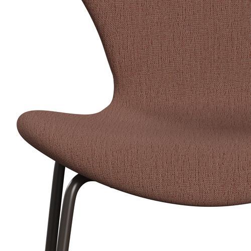 Fritz Hansen 3107 TUOLI Täydellinen verhoilu, Brown Bronze/Christianshavn Beige/Oranssi