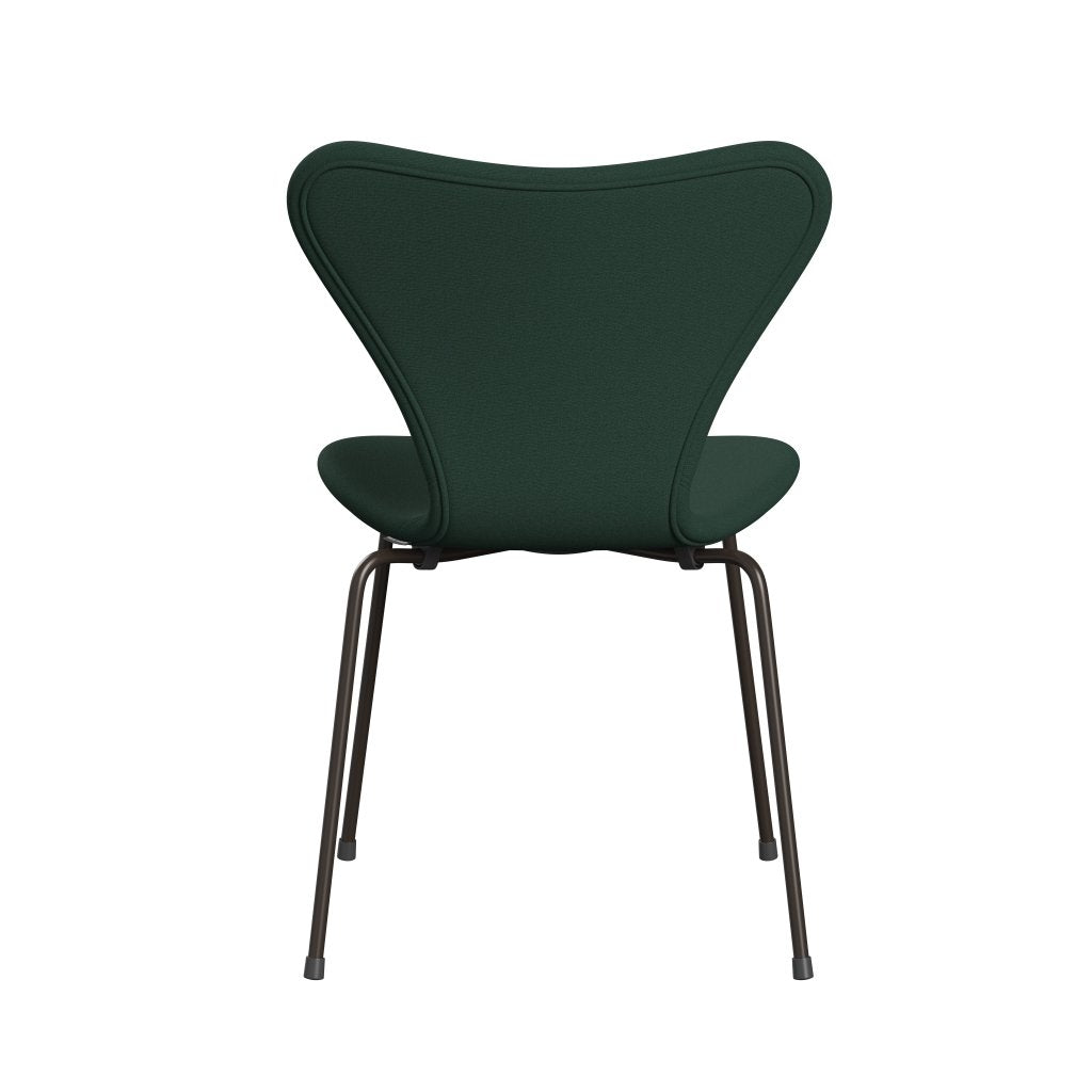 Fritz Hansen 3107 Stuhl Vollpolsterung, Braun Bronze/Christianshavn Dunkelgrün Uni