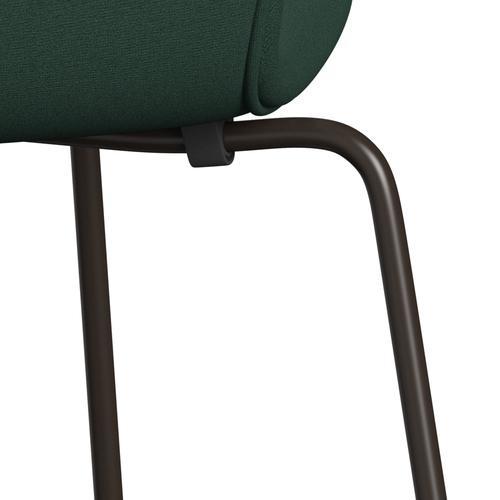 Fritz Hansen 3107 chaise complète complète, bronze brun / christianshavn vert foncé