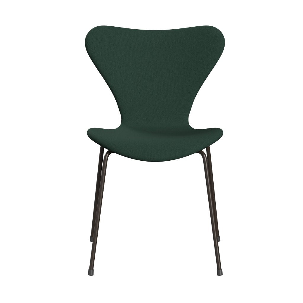 Fritz Hansen 3107 chaise complète complète, bronze brun / christianshavn vert foncé