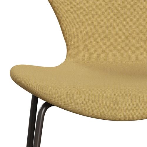 Fritz Hansen 3107 chaise complète complète, bronze marron / christianshavn jaune