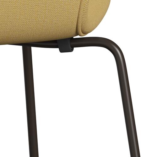 Fritz Hansen 3107 chaise complète complète, bronze marron / christianshavn jaune