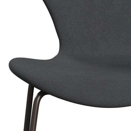 Fritz Hansen 3107 sedia piena tappezzeria, bronzo marrone/pianura grigia cristiana