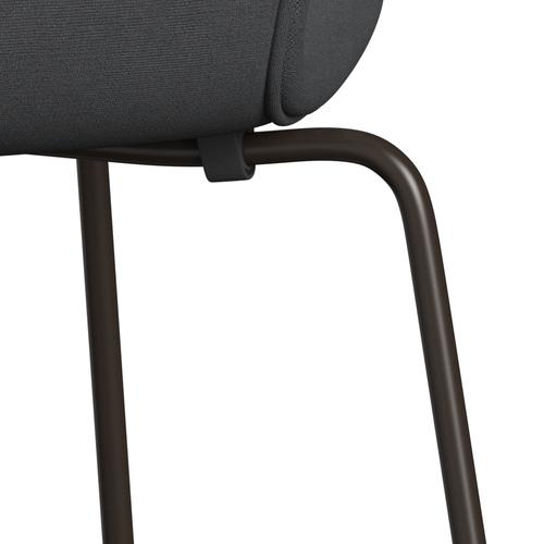 Fritz Hansen 3107 sedia piena tappezzeria, bronzo marrone/pianura grigia cristiana