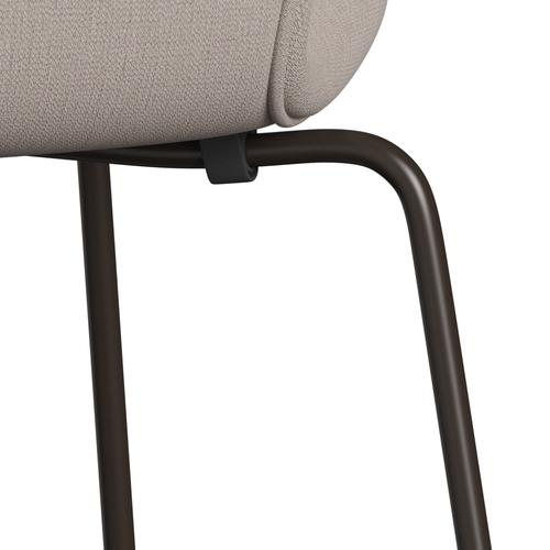 Fritz Hansen 3107 Stol Fuld polstring, brun bronze/Christianshavn Light Beige