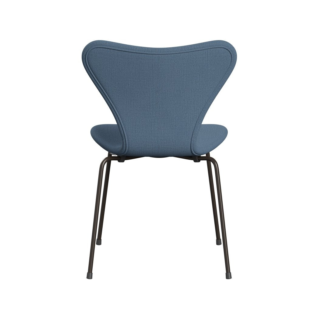 Fritz Hansen 3107 sedia piena tappezzeria, bronzo marrone/cristiano blu chiaro